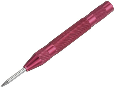DYTOOLS Automatic Center Punch, 5-Inch Spring-Loaded Center Hole Puncher Marker Puncher Marker Hand Tool Adjustable Red for Wood Metal Plastic