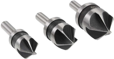 KMECOMM Countersink Drill Bit Set 12mm 16mm 19mm Dia 90 Degree 5 Flute Chamfer Tool 3pcs