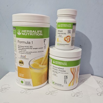 HERBALIFE FORMULA-1 WEIGHT LOSS COMBO MANGO 500GM,PROTEIN200GM,LEMON AFRESH50GM JUICE(3 x 0.25 ml)