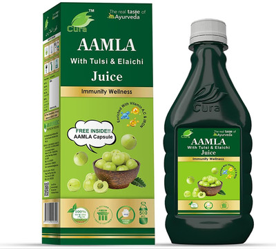 Cura AAMLA JUICE WITH TULSI & ELAICHI I Strong & healthy hair I500mlx2(Pack of 2, 500 ml)