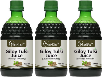 Nutrivue Giloy Tulsi Juice for Boosts Immunity & Digestion (400ml) Pack of 3(3 x 400 ml)