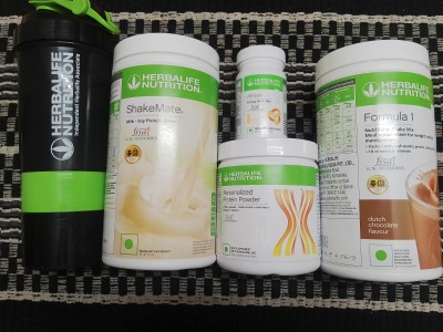 Herbalife Nutrition F1,CHOCOLATE,PPP200GM,AFRESH,GINGER,,SHAKE MATE SHAKER,JUCER CUP FREE 500ML(5 x 240 ml)