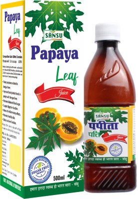 SANSU HEALTH CARE Organic Papaya Leaf Juice - Blood Platelets Count |Goodness of Vitamin C(2 x 500 ml)