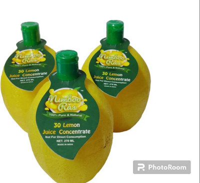 nimboo ras Pure Lemon Juice Concentrate (Pack of 3)(3 x 270 ml)