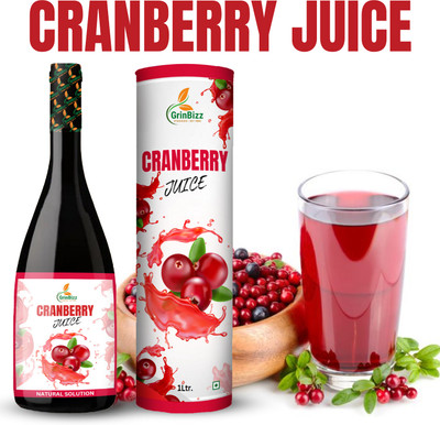 grinbizz Cranberry Juice Improves Digestive System/Heart Care/ AntiOxidantJuice(1000 ml)