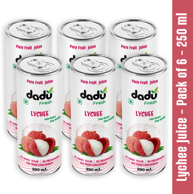 Dadu Fresh Lychee Juice - 250 ML (Pack of 6)(6 x 250 ml)
