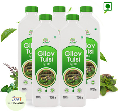 Natells Healthcare Giloy Tulsi Juice | Natural Juice for Building Immunity | No Added Sugar(5 x 1 L)