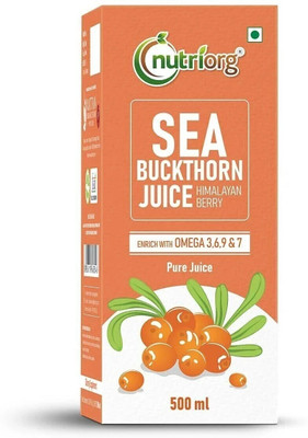 Nutriorg Sea Buckthorn Juice | Enriched with Omega 3,6, 9 and Rare Omega 7(500 ml)