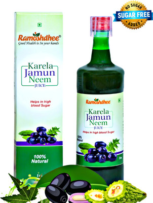 Ramoshdhee Organic Karela Jamun Neem Juice | Diabetes Care | Controls Blood Sugar Naturally(1 L)