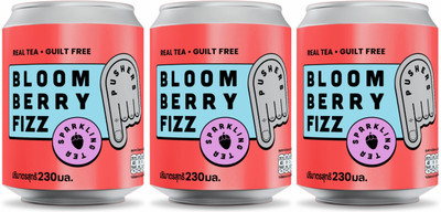 PUSHERS Bloom Berry Fizz Sparkling Berry Drink All-Natural Ingredients Low-Calorie drink(3 x 230 ml)