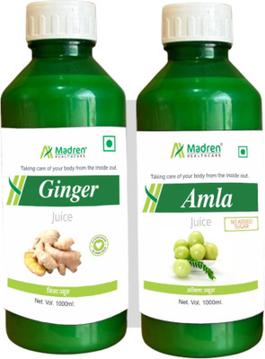 Madren Healthcare Amla 1 Ltr & Ginger Juice 1 Ltr(2 x 1000 ml)