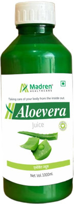 Madren Healthcare Aloe Vera Juice (with Pulp) | Natural Juice Skin and Hair(1 L)