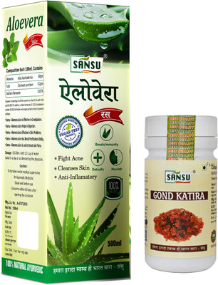 Sansu Aloevera Juice Fight Ance 500ml with Gond Katira 100g(500 ml)