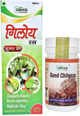 SANSU HEALTH CARE Gond Chilgoza 100g + Giloy Ras 500ml Ayurvedic(500 ml)