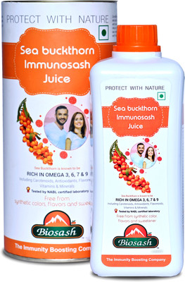 BIOSASH Sea Buckthorn ImmunoSash Juice–Immune Boost & Wellness Support with Antioxidants(750 ml)