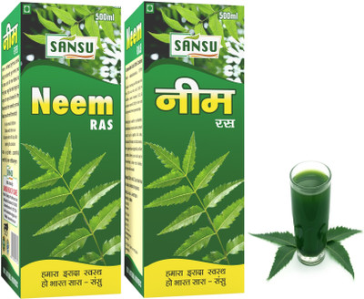 Sansu NEEM JUICE II Fresh Leaves II Natural Blood Purifier | No Added Sugar(2 x 500 ml)