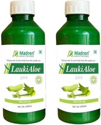 Madren Healthcare Lauki Aloe Vera Juice | Natural Juice | Sugar Free Pack of 2(2 x 1 L)