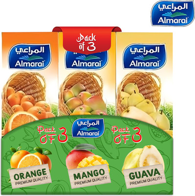 ALMARAI Mango, Orange and Guava Fruit Juice Nectar Premium Imported Quality(3 x 235 ml)