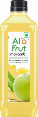ALOFRUT Mosambi Aloevera Chunks & Juice | Ready to Serve Fruit Drink Pack of 5(5 x 300 ml)