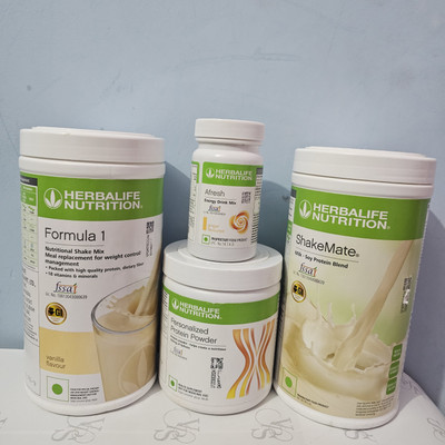 HERBALIFE HERBALIFFE NUTRITION VANILLA SHAKE,PPP200,SHAKEMATE ,AFRESH GINGER JUICE MIX(4 x 0.31 ml)