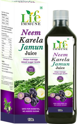 Life Immune Karela Jamun Neem Juice|Control Blood Sugar & Lower Bad Cholesterol|1Ltr(1 L)