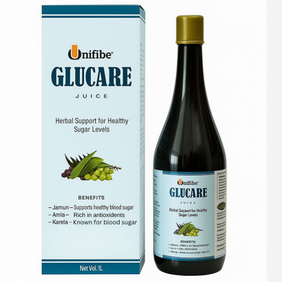 Unifibe Ayurvedic Glucare Juice | Support Diabetic care | Amla, Karela, Neem, Tulsi(1000 ml)