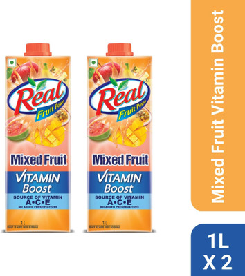 Real Mixed Fruit : Vitamin Boost, Refreshing drink, No Preservatives(2 x 1 L)