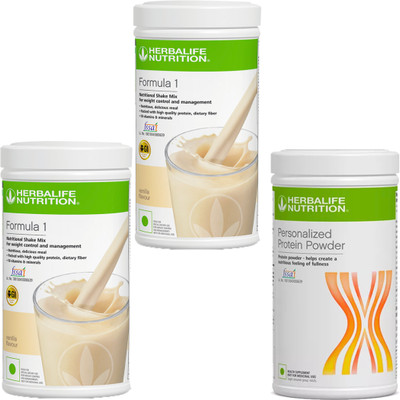 HERBALIFE Formula 1 Shake VanillA Flavours Pack of 2+ pernsonalized Protein Powder 400Gram(3 x 0.47 ml)