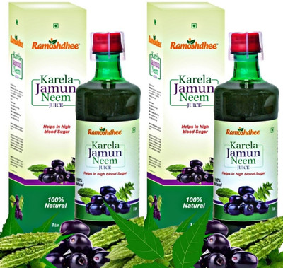 Ramoshdhee Karela Jamun Neem Juice|Promotes Healthy Glucose Levels |Good for Metabolic 2ltr(2 x 1 L)