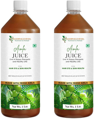 Bageshwar Ayurveda Amla Juice I Immunity Booster with Vitamin C | Hair Health | Pure & Natural(2 x 1 L)