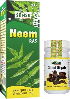 SANSU HEALTH CARE Neem Juice For Blood Purifier With + Gond Siyah 50g Joint pain(500 ml)