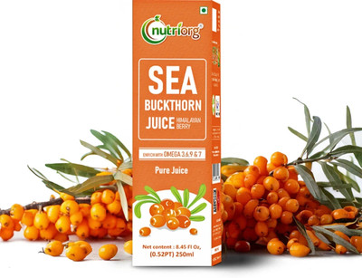 Nutriorg Sea Buckthorn Berry Juice, Rich in Omega 3, 6, 7, 9 & Vitamin C | Antioxidant(250 ml)