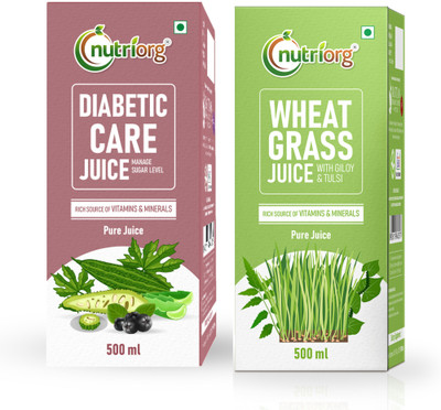 Nutriorg Sugar Care & Wheat Grass Juice Detox Pack(2 x 500 ml)