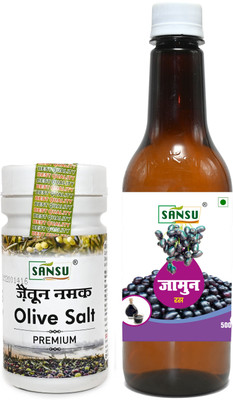 SANSU HEALTH CARE Jamun Ka Ras 500ml With + Premium Olive Salt 50g(500 ml)