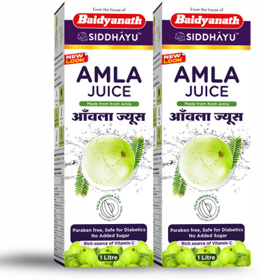 Baidyanath Amla Juice - 1L (Pack of 2) Immunity Booster with Vitamin C | No added Sugar(2 x 1 L)