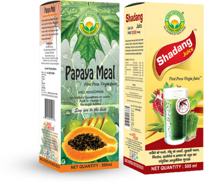 Basic Ayurveda Papaya Meal With Shadang Juice Combo Pack | Ayudrvic Drink For Increase Platelet(2 x 500 ml)