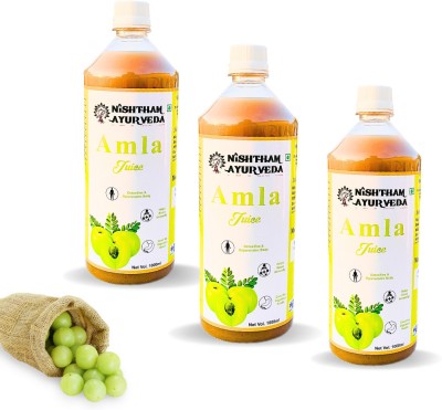 nishtham ayurveda Pure Amla Juice for Immunity & antioxidant, full of vitamin C (3*1000ml)(3 x 333.33 ml)