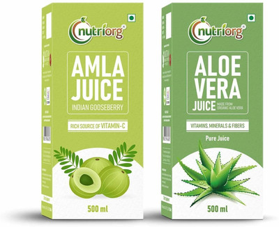 Nutriorg Amla Juice & Aloe Vera Juice Detox Pack(2 x 500 ml)