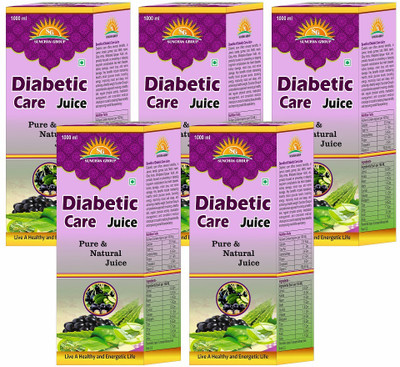 Sunchan Group Diabetic Care Juice 5 Ltr Jamun Neem Karela Amla Mix Natural Fruit Juice 5000 ML(5 x 1000 ml)