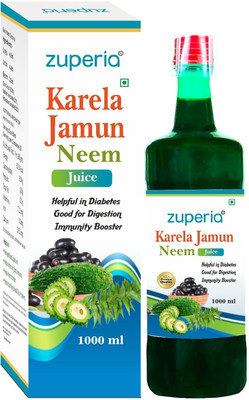 Zuperia Neem Karela Jamun Juice | Ayurvedic Immunity Booster | Regulates Sugar & Detox(1000 ml)