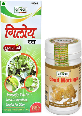 SANSU HEALTH CARE Giloy Juice 500ml With Gond Moringa 100g(500 ml)