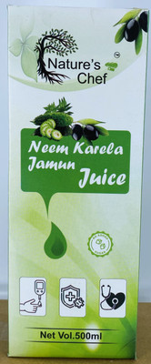 Nature's Chef Neem Karela Jamun Juice – Ayurvedic Support for Diabetes, Digestion & Wellness(2 x 500 ml)