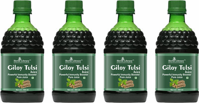 Herbs Library Giloy Tulsi Juice for Boosts Immunity & Digestion (400ml) Pack of 4(4 x 400 ml)