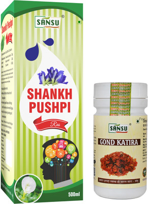 SANSU HEALTH CARE Gond Katira 100g with Shank Pushpi Juice 500ml(500 ml)