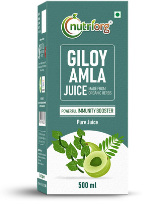 Nutriorg Amla Giloy Juice | Building Immunity and Digestion Booster(500 ml)