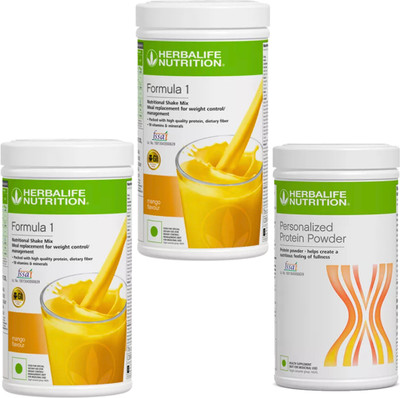 HERBALIFE Formula 1 Shake Mango Flavours Pack Of 2+ pernsonalized Protein Powder 400Gram(3 x 0.47 ml)