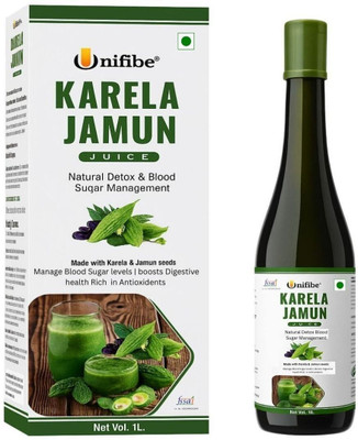 Unifibe Ayurvedic Karela Jamun & Neem Juice ( Helps Blood Sugar Levels, Boost Digestion(1000 ml)