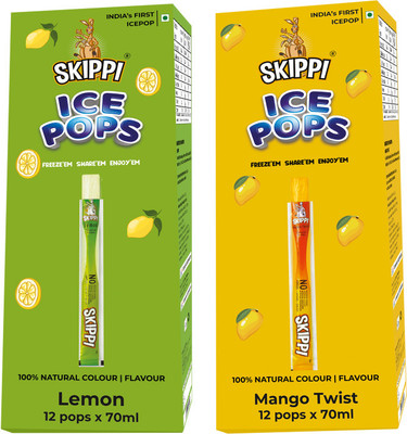 Skippi Ice Pops Lemon and Mango Flavour Pack of 12+12(2 x 840 ml)