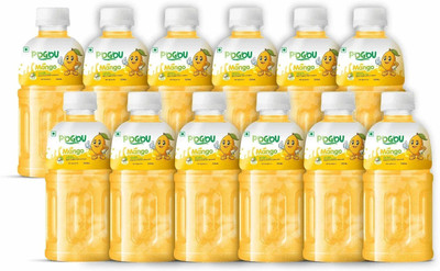 POGOU Mango juice with NATA De Coco | Energy Booster Drink| Real Natural Taste(12 x 330 ml)