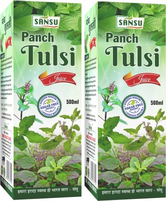 Sansu Panch Tulsi Juice for Fighting With Cold, Flu, Cough, Immunity(2 x 500 ml)